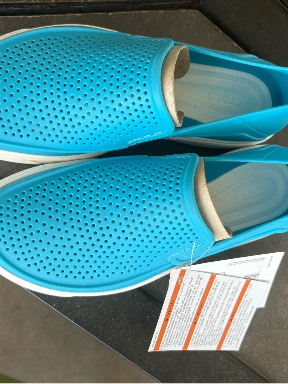 CROCS Slip-On Perforated Sneakers in Turquoise Blue